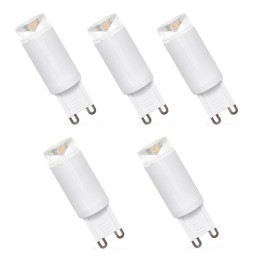 Découvrez notre pack de 5 ampoules LED compactes G9 pour une lumière chaude et puissante