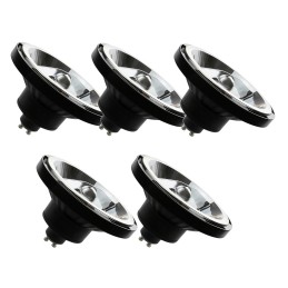 Éclairage exceptionnel : Offre spéciale - Lot de 5 Spot LED AR111 GU10 10W Blanc Chaud, 3000K, Noir