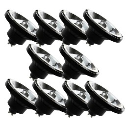 Économisez gros sur l\'éclairage avec un lot de 10 spots LED AR111 GU10 10W - Blanc chaud 3000K - Noir