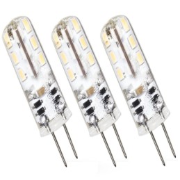Éclairez votre intérieur avec 3 ampoules LED G4 1,5W silicone - 95 lumens, blanc chaud 3000K\" (Illuminate your interior with 3