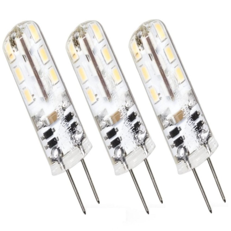 Éclairez votre intérieur avec 3 ampoules LED G4 1,5W silicone - 95 lumens, blanc chaud 3000K\" (Illuminate your interior with 3