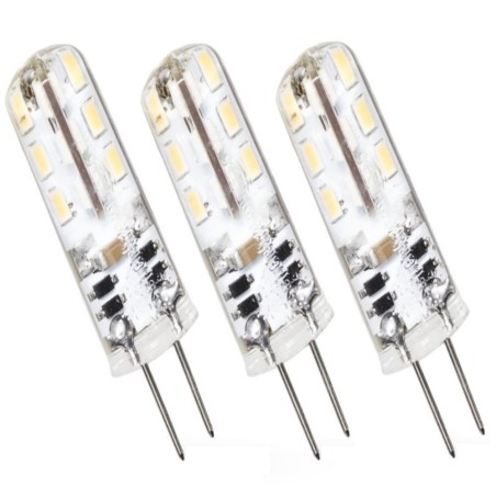 Éclairez votre intérieur avec 3 ampoules LED G4 1,5W silicone - 95 lumens, blanc chaud 3000K\" (Illuminate your interior with 3