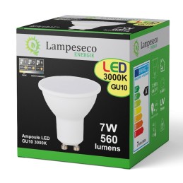 Ampoule LED GU10 7W \"SMART DIMMABLE\" dimmable sans variateur à 3 niveaux sans variateur.