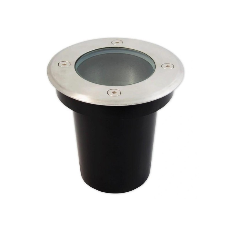 Découvrez l\'éclat du Spot Encastrable de Sol Ronde: Acier Inoxydable, Verre Trempé IP67 IK09!