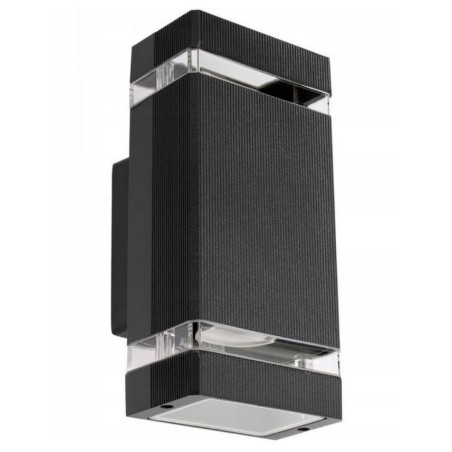 Découvrez la perfection en éclairage extérieur: Applique de façade IP54 2x GU10 Noir - Un luminaire en aluminium premium!