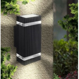 Découvrez la perfection en éclairage extérieur: Applique de façade IP54 2x GU10 Noir - Un luminaire en aluminium premium!