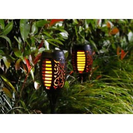 Éclairez votre jardin avec la magie solaire - Lampe torche feu à Led pour une ambiance enflammée!