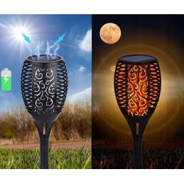 Éclairez votre jardin avec la magie solaire - Lampe torche feu à Led pour une ambiance enflammée!