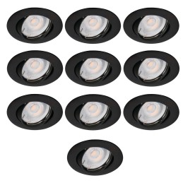 Lot de 10 Fixation Spot Encastrable  Kanlux VIDI  Aluminium Orientable Noir Mat 