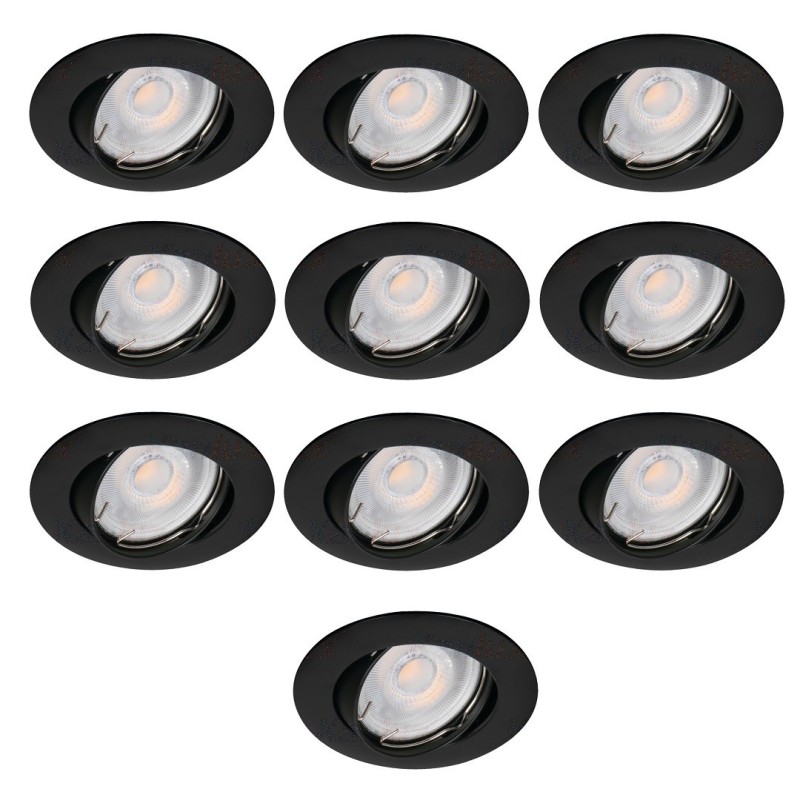 Lot de 10 Fixation Spot Encastrable  Kanlux VIDI  Aluminium Orientable Noir Mat 