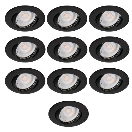 Lot de 10 Fixation Spot Encastrable  Kanlux VIDI  Aluminium Orientable Noir Mat 