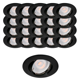 Découvrez notre pack de 20 Fixations Spot Encastrable Kanlux VIDI en Aluminium Noir Mat et Profitez d\'un Éclairage Orientable E