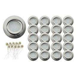 Irrésistible lot de 20 spots encastrables, finition alu brossé - Offre spéciale!
