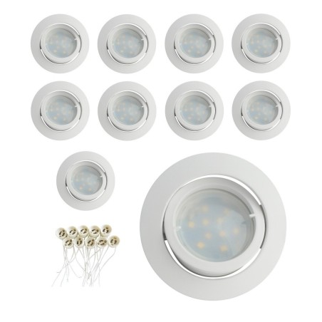 Éclairez votre intérieur avec style : Lot de 10 Spots encastrables 1/4 de tour Blanc Aluminium GU10