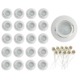 Révolutionnez votre éclairage avec notre Lot de 20 Spots encastrables ! Optez pour le style et l\'efficacité du Blanc Aluminium 