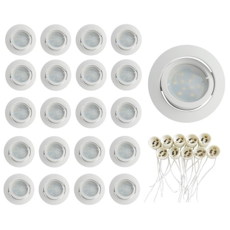 Révolutionnez votre éclairage avec notre Lot de 20 Spots encastrables ! Optez pour le style et l\'efficacité du Blanc Aluminium 