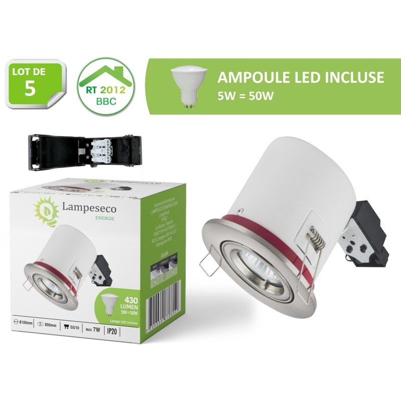 Transformez votre intérieur avec nos Spots Orientables Inox LED 5W - Lot de 5!