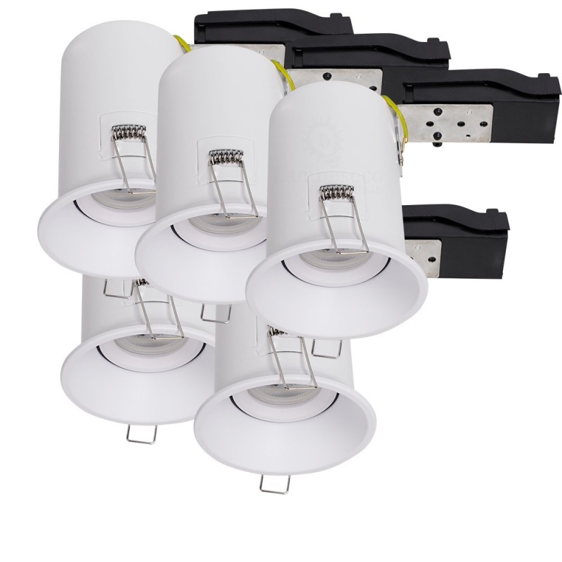 5 Supports Spots Fixe Blanc - Étanche IP65 & Bas Luminance - Meilleure Qualité RT2012! Éclairez vos espaces!