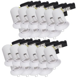 Éclairez votre espace avec style grâce au lot de 20 supports de spot fixe blanc GU10 IP65 étanche - Luminance basse! RT2012