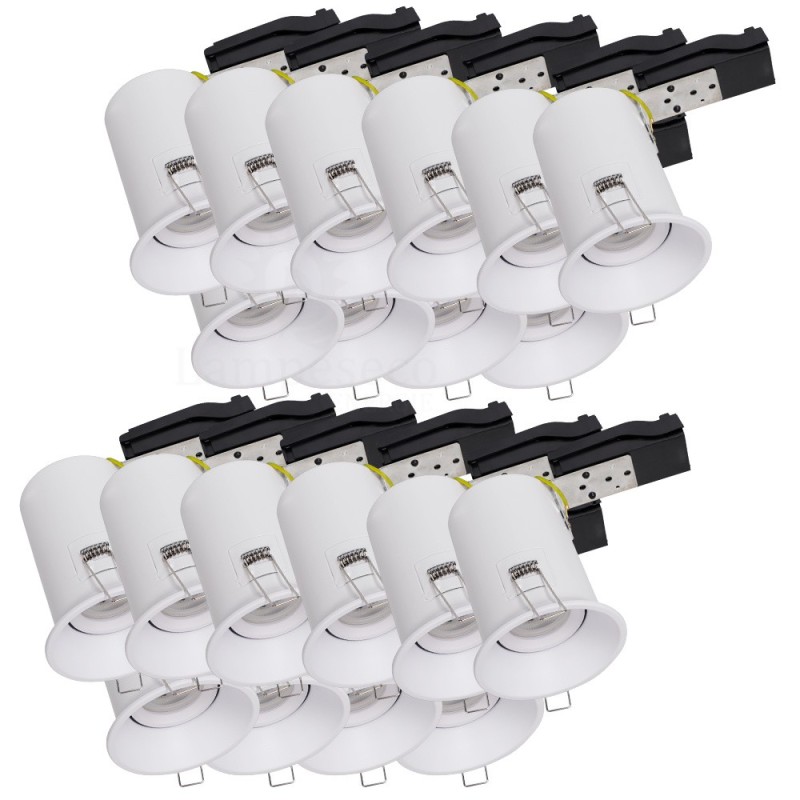 Éclairez votre espace avec style grâce au lot de 20 supports de spot fixe blanc GU10 IP65 étanche - Luminance basse! RT2012