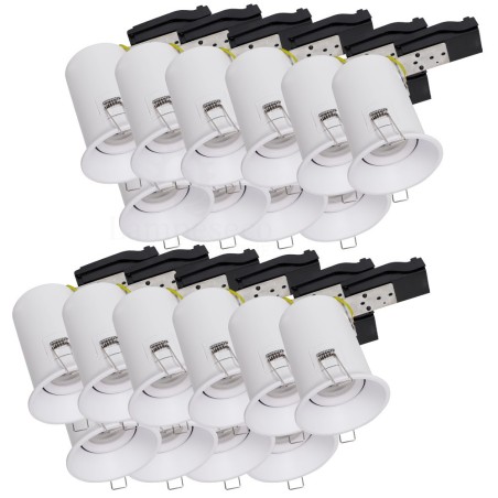 Éclairez votre espace avec style grâce au lot de 20 supports de spot fixe blanc GU10 IP65 étanche - Luminance basse! RT2012