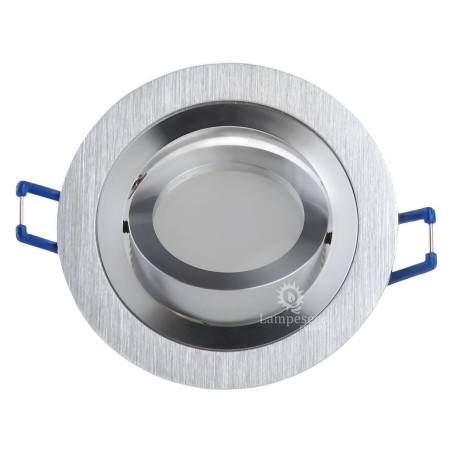 Découvrez la Spot Ronde Encastrable Orientable Aluminium Brillant - Sans Douille + Ampoule! Un éclairage parfait pour votre inté