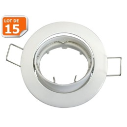 Décorez votre espace avec style ! Lot de 15 supports encastrables en aluminium orientable blanc Dia 81mm pour une expérience raf