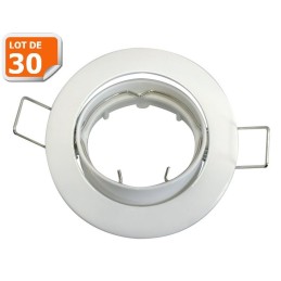 Améliorez votre éclairage avec style et précision! Lot de 50 supports encastrable aluminium blanc Dia 81mm