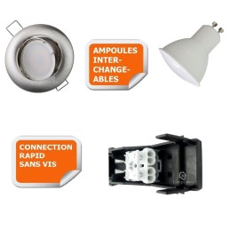 Révolutionnez votre éclairage avec les Spots LED 50 spots - Intensité ajustable et style glamour ! 