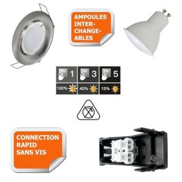 Éclairez Votre Vie Avec Nos Spots LED 3-Étapes Dimmables 7W!