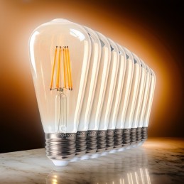 Éclairez votre vie avec Lot de 10 Ampoules LED Vintage ST64 Doré