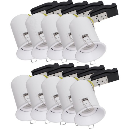 Lot de 10 Support de spot BBC RT2012 IP20 Basse Luminance 93mm de diamètre non orientable avec connecteur automatique GU10