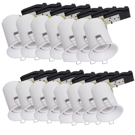 Lot de 15 Support de spot BBC RT2012 IP20 Basse Luminance 93mm de diamètre non orientable avec connecteur automatique GU10