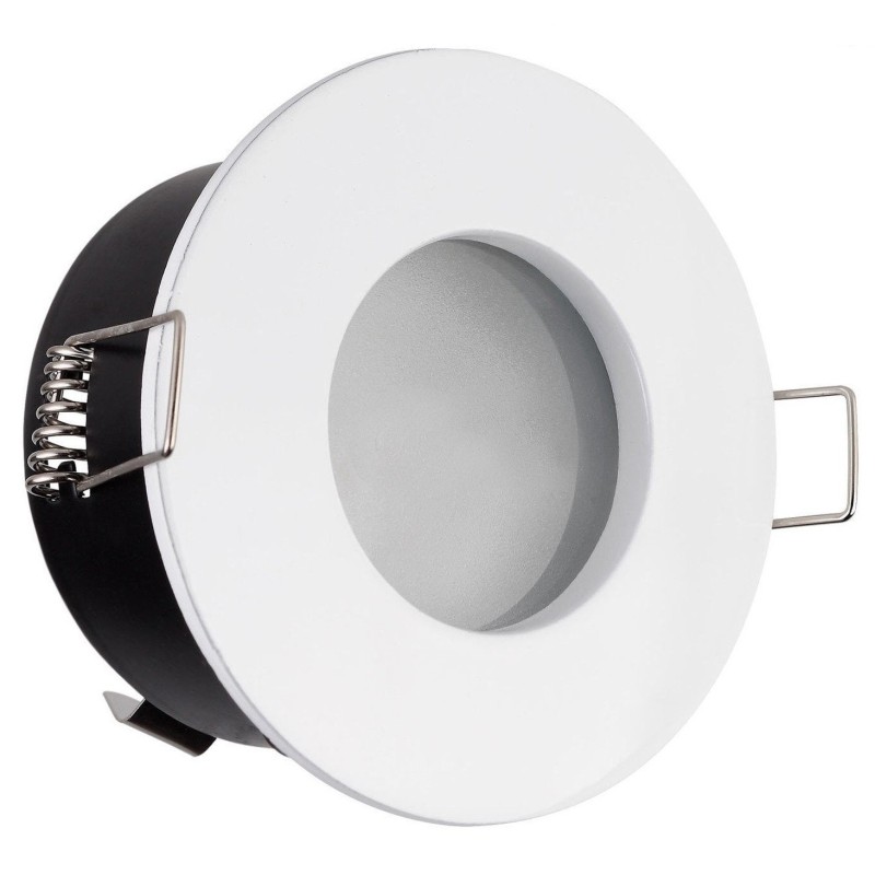 FIXATION SPOT SALLE DE BAIN ETANCHE CHROME POUR AMPOULE HALOGENE OU LED IP44