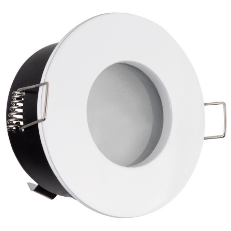 FIXATION SPOT SALLE DE BAIN ETANCHE CHROME POUR AMPOULE HALOGENE OU LED IP44