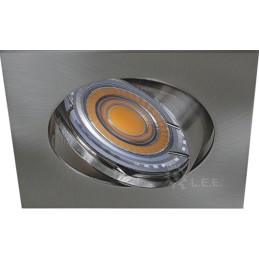 LOT DE 10 SPOT LED CARRE 230V ALU BROSSE COB LED 5W RENDU 50W BLANC CHAUD