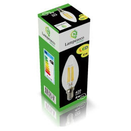 Ampoule LED COB Filament 4 watt (équivalent 42 Watt) E14 à visser luminosité chaude