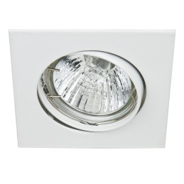 Support encastrable carré pour ampoule spot halogènes, CFL ou LED de 50W Max Couleur blanc