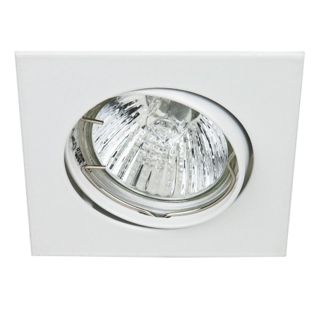 Support encastrable carré pour ampoule spot halogènes, CFL ou LED de 50W Max Couleur blanc