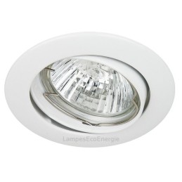 Support encastrable ronde orientable blanc GU10 Led/Halogène: Éclairage parfait et stylé!