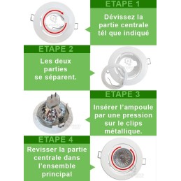 Illuminez votre intérieur avec élégance : Support encastrable escargot pour ampoules halogènes, CFL ou LED !