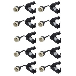 Lot de 10 Douilles en céramique GU10 avec connectique automatiques.