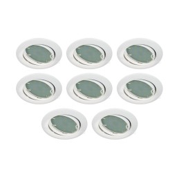 LOT DE 8 SPOT LED ENCASTRABLE COMPLETE ORIENTABLE BLANC AVEC AMPOULE GU10 230V eq. 50W