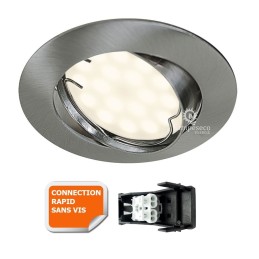 Éclairez votre maison avec le Spot LED Encastrable Complet Orientable en Alu Brossé avec Ampoule GU10 230V 5W Blanc Neutre