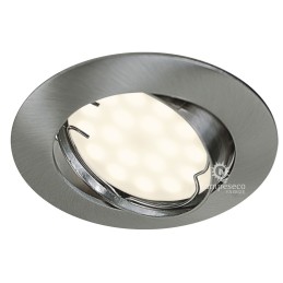 SPOT LED ENCASTRABLE COMPLETE ORIENTABLE ALU BROSSE AVEC AMPOULE GU10 230V eq. 50W