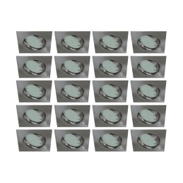 20 Spots LED Carré Alu Brossé - Blanc Chaud | Économisez 90% d\'Energie!