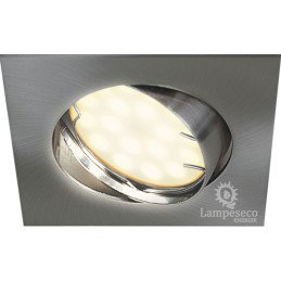 20 Spots LED Carré Alu Brossé - Blanc Chaud | Économisez 90% d\'Energie!