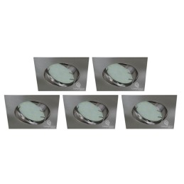 Éclairez votre maison avec style : Lot de 5 spots LED carrés orientables en alu brossé !