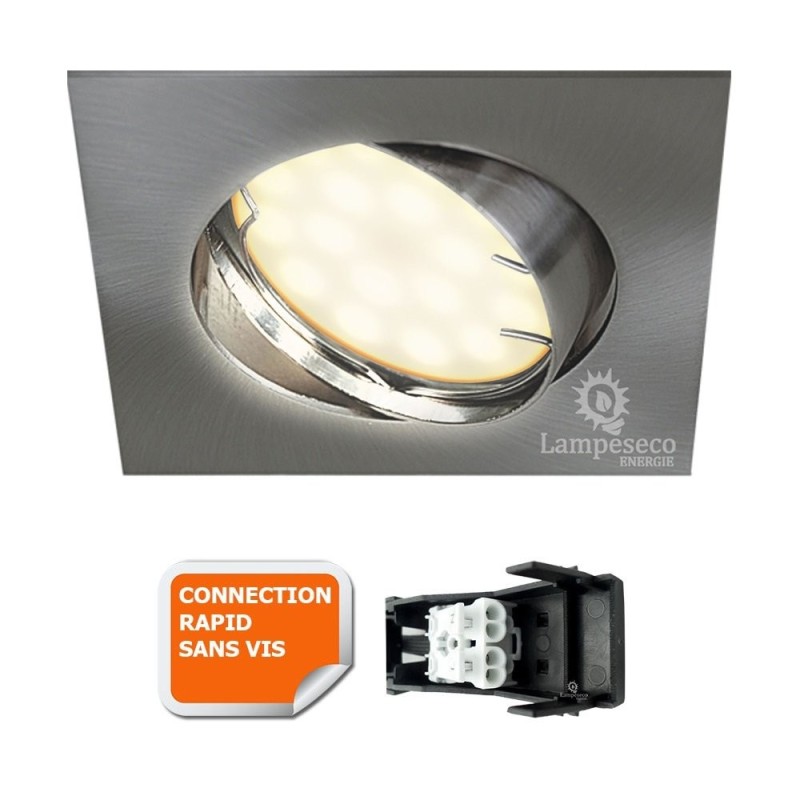 Faites briller votre intérieur avec notre Spot LED carré orientable en alu brossé!