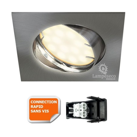 Faites briller votre intérieur avec notre Spot LED carré orientable en alu brossé!